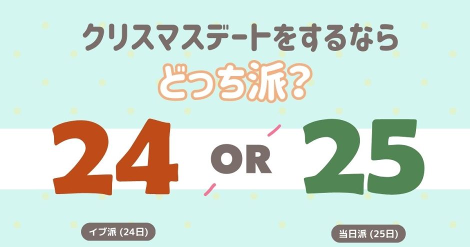 クリスマスデートするならイブ？当日？