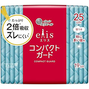 エリス コンパクトガード 特に多い昼用 羽つき 25cm